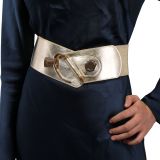 Cinturón elástico de cuero de vaqueta para mujer, DARLENE