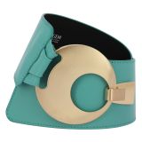 Ceinture en Cuir véritable large femme boucle ronde croisé SOLAINE