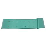 Women's wide genuine leather belt with a round cross buckle SOLAINE