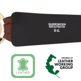 Ceinture en Cuir véritable large femme boucle ronde croisé SOLAINE