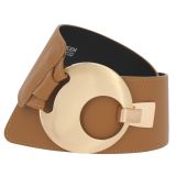 Ceinture en Cuir véritable large femme boucle ronde croisé SOLAINE