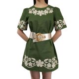 Ceinture en Cuir véritable large femme boucle ronde croisé SOLAINE