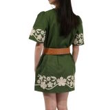 Ceinture en Cuir véritable large femme boucle ronde croisé SOLAINE