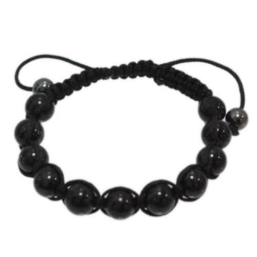 Bracelet shamballa Pierre, SAT-101 Noir-noir - 1860-6151