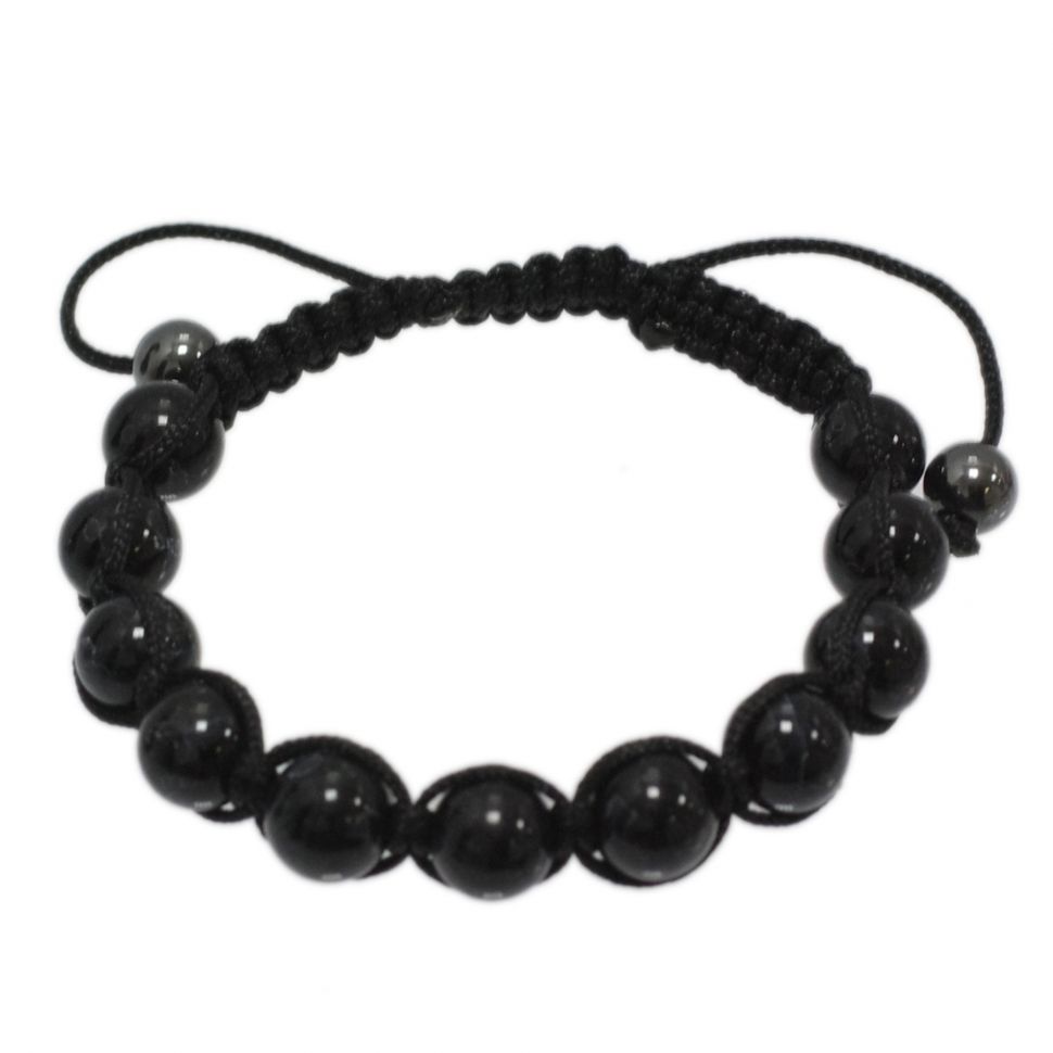 Bracelet Shamballa Pierre, SAT-101 Noir-noir - 1860-6151