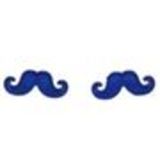 Boucles d'oreilles moustache en acrylique, 2094 Blue cyan - 2094-6339