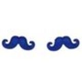 Boucles d'oreilles moustache en acrylique, 2094 Bleu cyan - 2094-6339