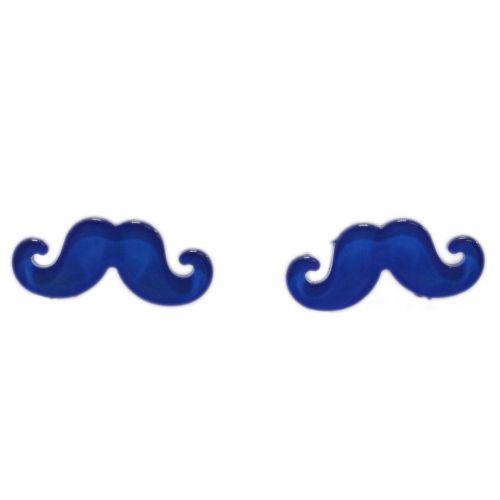 Boucles d'oreilles moustache en acrylique, 2094 Blue cyan - 2094-6339