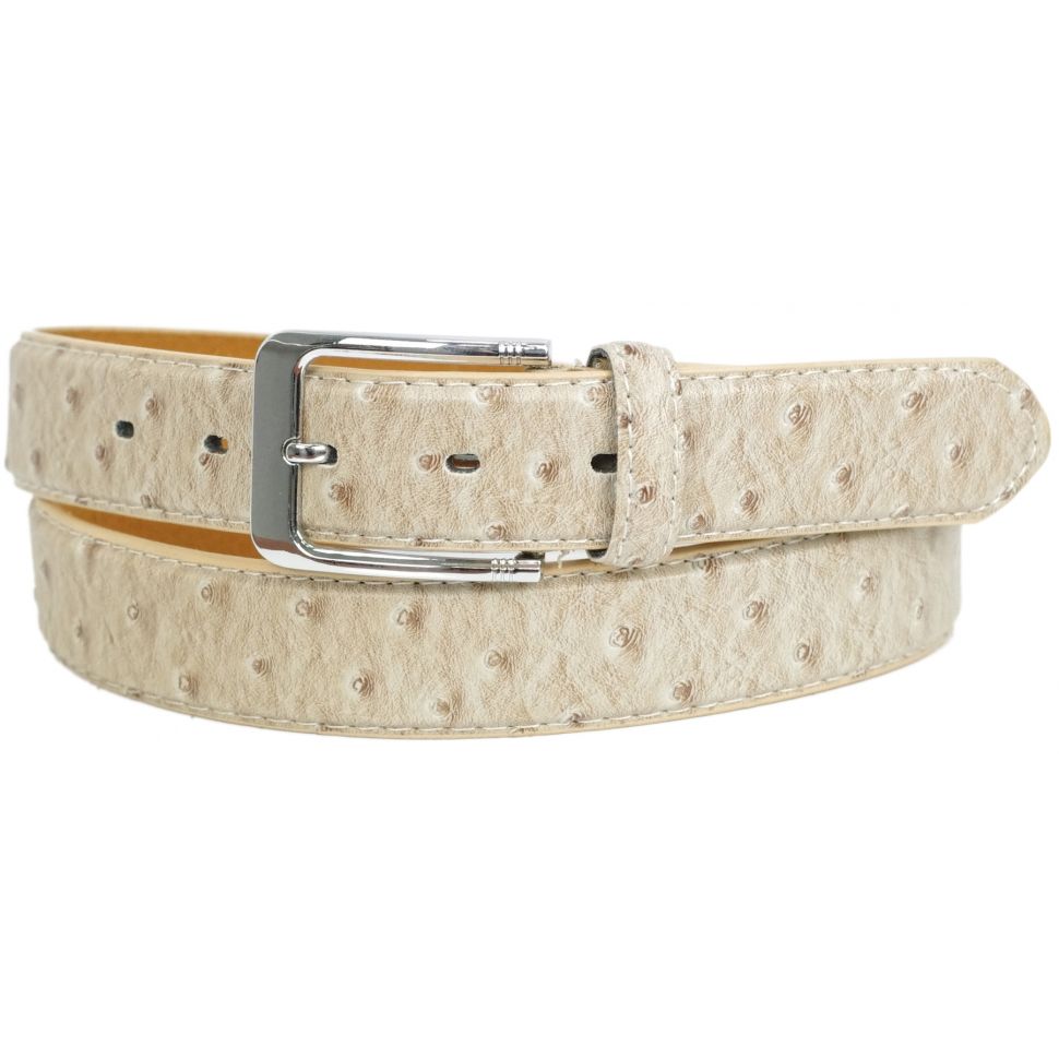 Ceinture autruche 3.5 cm beige Beige - 2579-8877