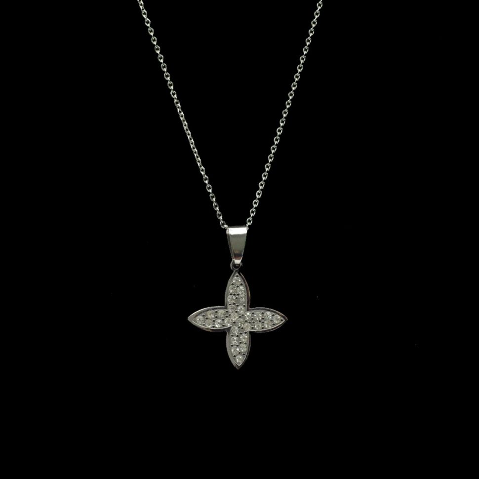 Collier acier inoxydable, pendentif coeurs