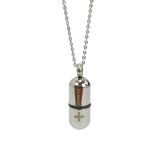 Collier acier inoxydable, pendentif médecine noir