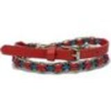 Ceinture chaine et laniere similicuir tressé, 2803 Rouge-Bleu 90 - 2804-9298