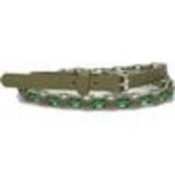 Ceinture chaine et laniere similicuir tressé, 2803 taupe et vert 85 - 2806-9299