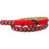 Ceinture similicuir 2 cm, Strass XL acrylique, 2809 rouge feu 85 - 2809-9302