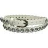 Ceinture similicuir 2 cm, Strass XL acrylique, 2809 blanc 85 - 2811-9304