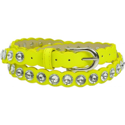 Ceinture similicuir 2 cm, Strass XL acrylique, 2809 jaune fluo 85 - 2812-9305