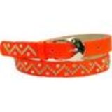 Ceinture similicuir 2,50 cm, rivés et strass cristal, 2814 orange fluo 85 - 2815-9308