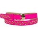 Ceinture similicuir 2,50 cm, rivés et strass cristal, 2814 fuchsia neon 85 - 2817-9310