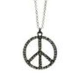 Collier 60 cm, peace and love noir Noir - 3054-9995